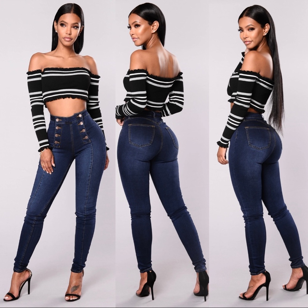 Pop Champagne Jean - Dark - Size: 0